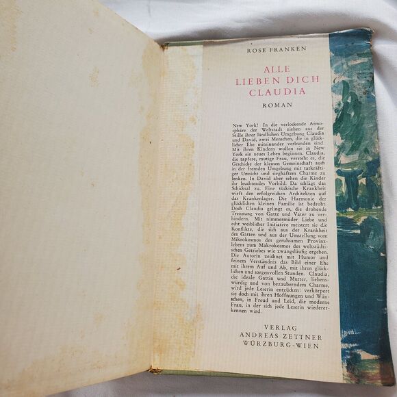 Rose Franken 1960 1st Edition Signed By Author HC DJ In German Bewundernswerte - Picture 7 of 14